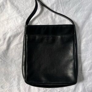 Classic Minimalist Nine West Black Leather Crossbody Bag, Good Condition